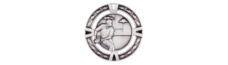 V-TECH SERIES RUGBY MEDAL 60MM - SILVER